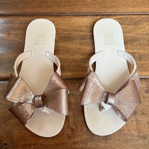 mel Dreamed by Melissa sparkly bow flip flops